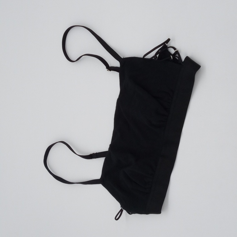 Aerie Square Neck Unlined Strappy Sides Bralette Black M